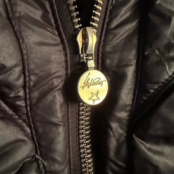 High Society Vintage 90s Glam Lace Ski Puffer Jacket Womens Italian Made - Picture 2 of 7